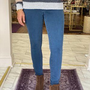 Frayed Hem Denim Pants in Balsam
